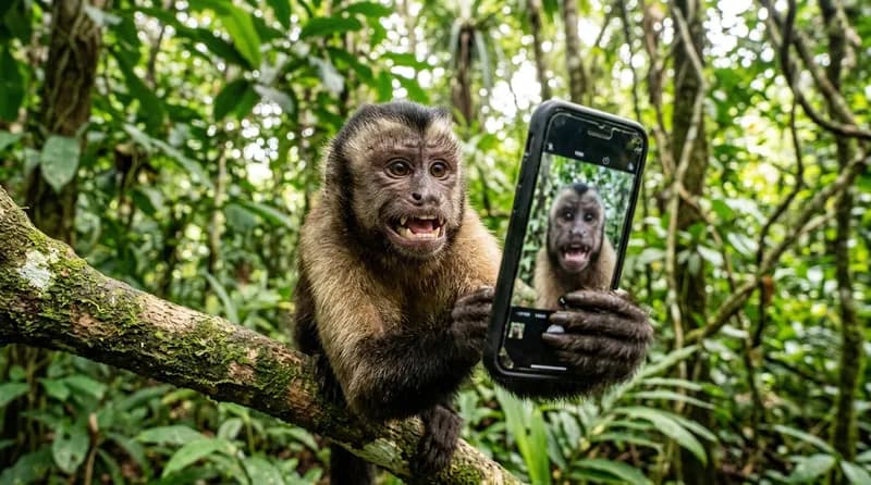 30+ Foto Monyet Selfie Lucu & Kocak -- Viral 2026