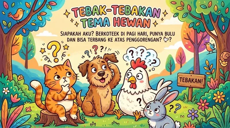 Ilustrasi tebak-tebakan lucu tema hewan