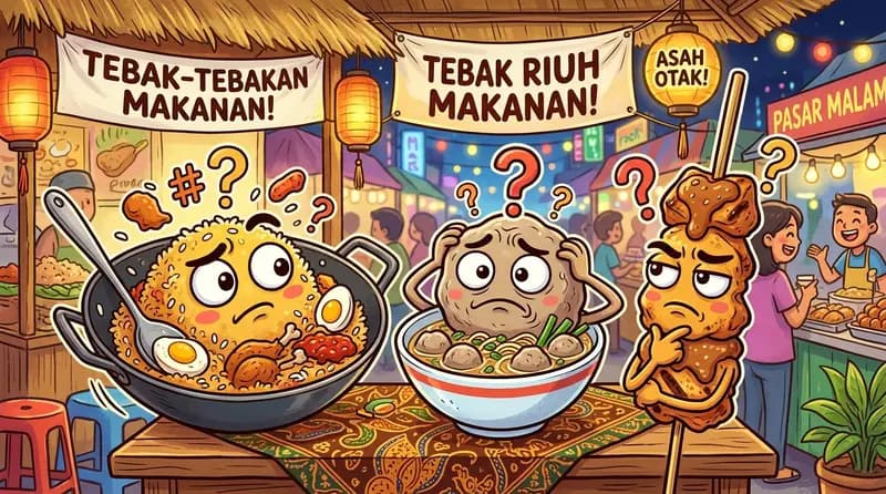 Ilustrasi tebak-tebakan lucu tema makanan