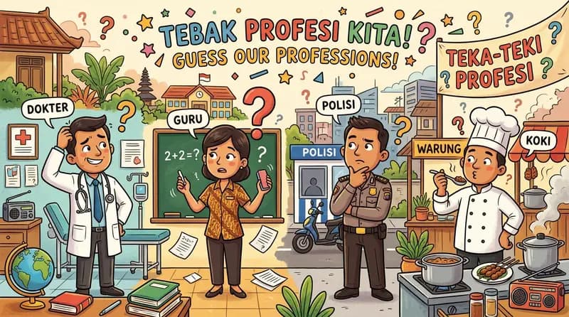 Ilustrasi tebak-tebakan lucu tema profesi