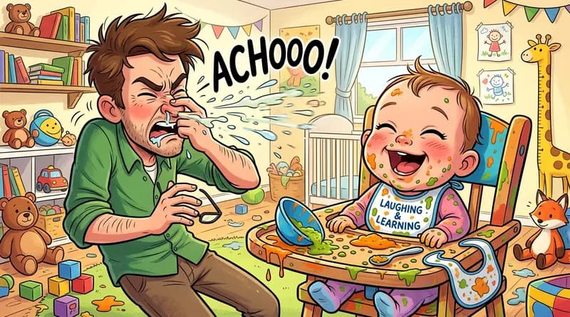 Bayi Ketawa Liat Ayahnya Bersin - Super Lucu!