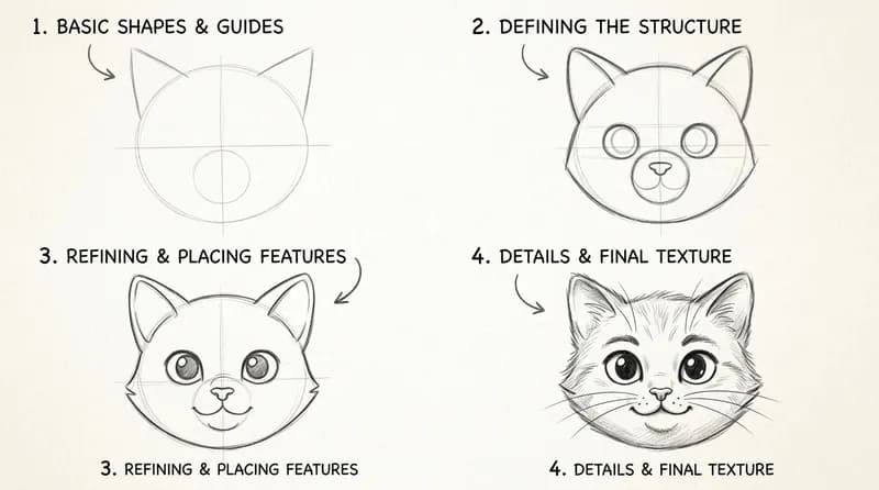 Cara Menggambar Kucing Mudah, Tutorial Pemula 2026