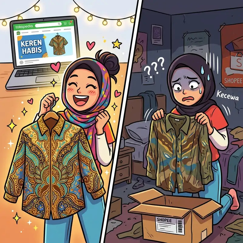Beli baju online: ekspektasi vs realita