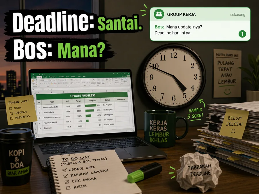 Meme deadline kantor lucu