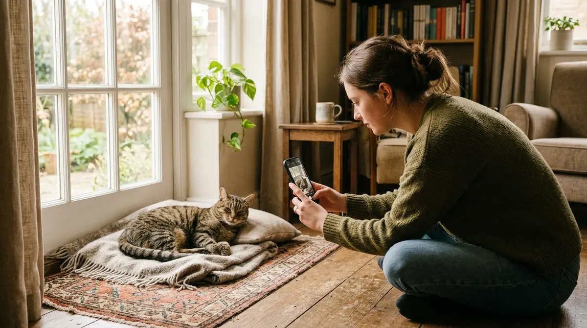 Cara memotret kucing di dekat jendela dengan cahaya alami agar hasil aesthetic