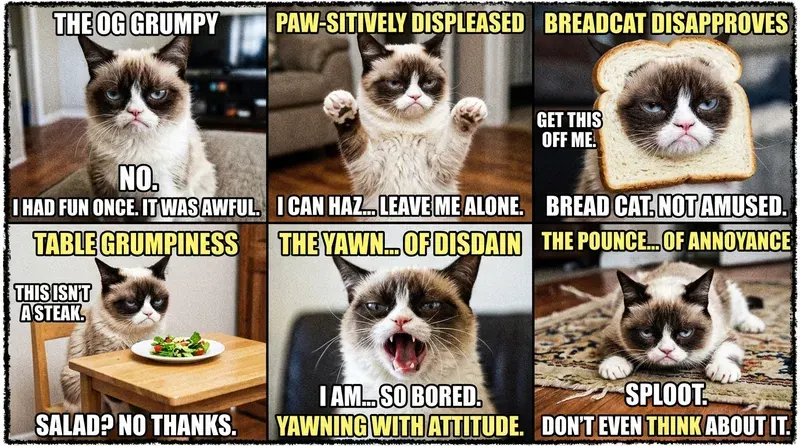 Koleksi foto kucing meme paling ikonik 2026 - Grumpy Cat, Smudge, dan kucing meme Indonesia
