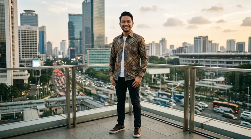 Foto cowok ganteng Indonesia berpenampilan keren dengan gaya kasual
