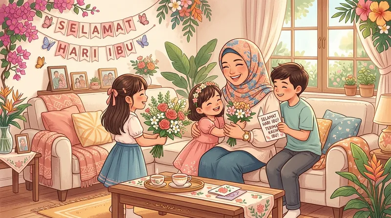 Gambar ibu kartun cantik untuk peringatan Hari Ibu 22 Desember