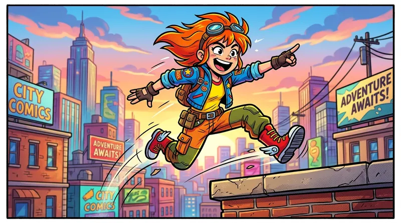 Gambar kartun orang gaya cartoon Amerika dengan ekspresi dramatis dan warna vivid