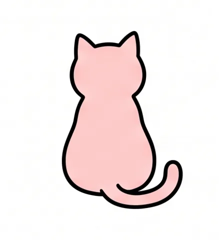 Gambar kucing mudah: kucing duduk dari belakang