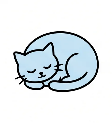 Gambar kucing mudah: kucing tidur melingkar