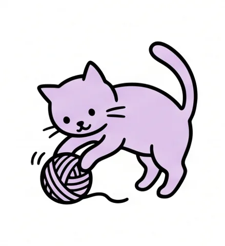 Gambar kucing mudah: kucing main benang wol