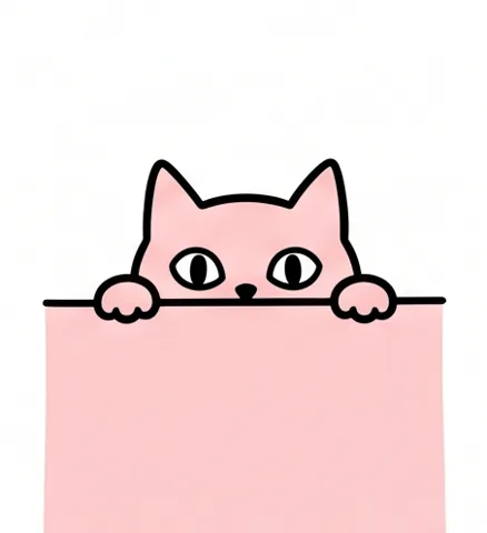 Gambar kucing mudah: kucing mengintip dari tembok