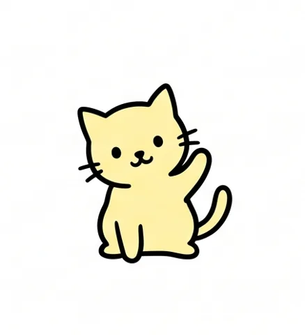 Gambar kucing mudah: anak kucing melambai