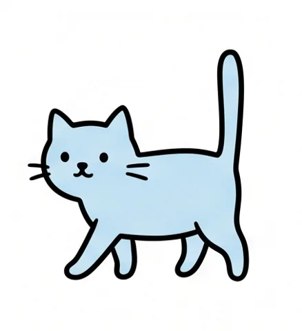 Gambar kucing mudah: kucing jalan ekor tegak