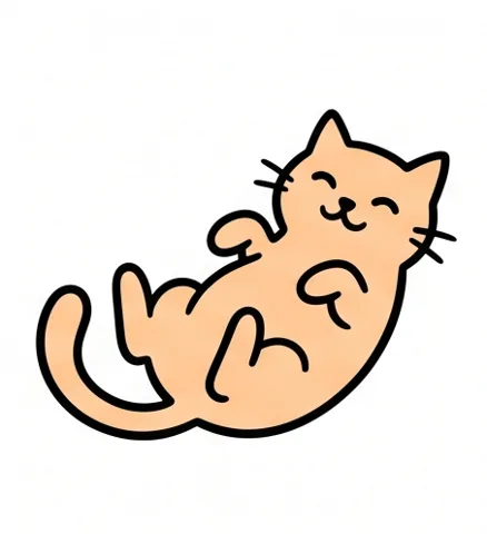 Gambar kucing mudah: kucing rebahan telentang