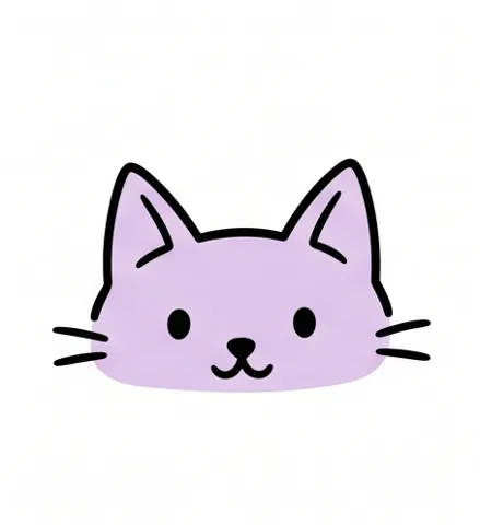 Gambar kucing mudah: wajah kucing sederhana
