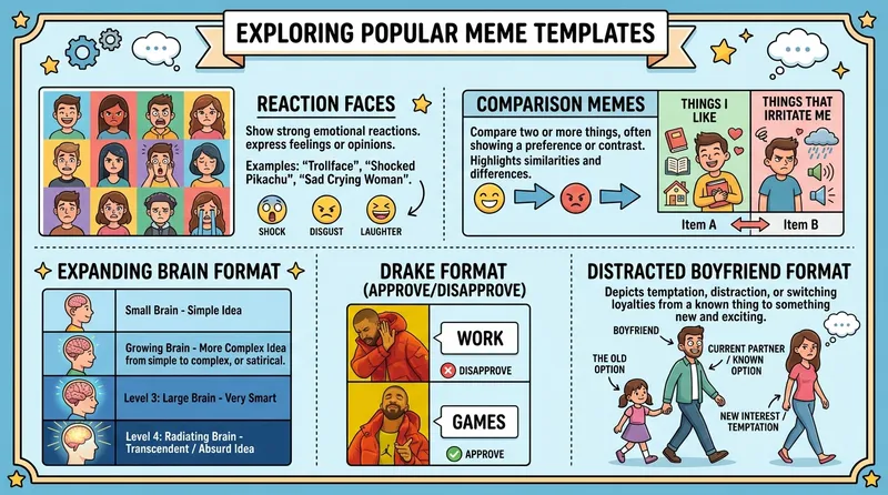 Berbagai jenis template gambar meme populer di internet