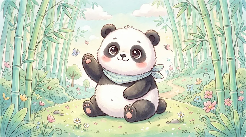 Gambar panda kartun lucu dengan berbagai ekspresi menggemaskan dan warna cerah
