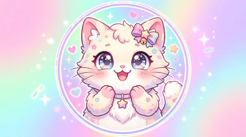 PP kucing lucu kartun dengan berbagai gaya ilustrasi dari chibi sampai anime style