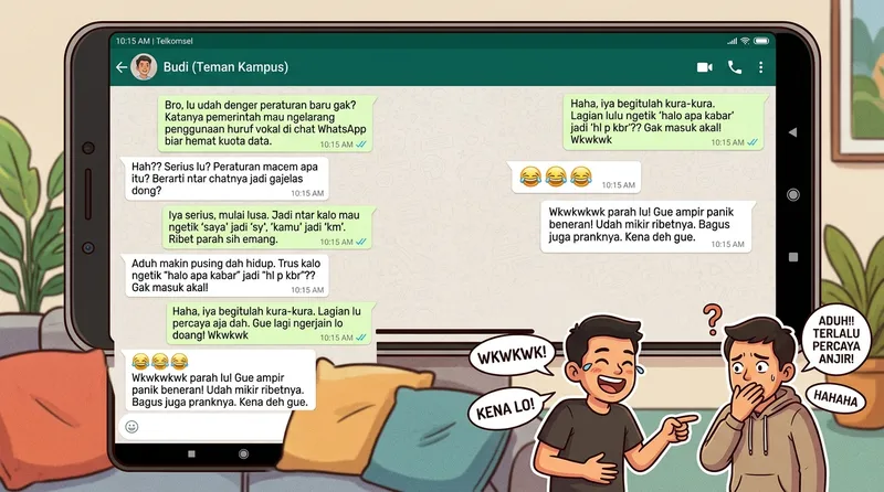 Contoh prank WA chat lucu yang viral di Indonesia