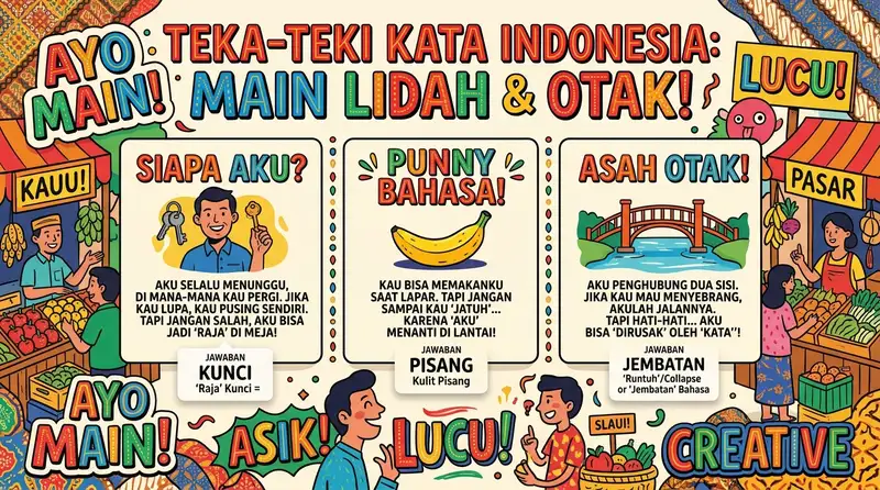 Teka-teki bahasa lucu Indonesia - permainan kata dan homonim